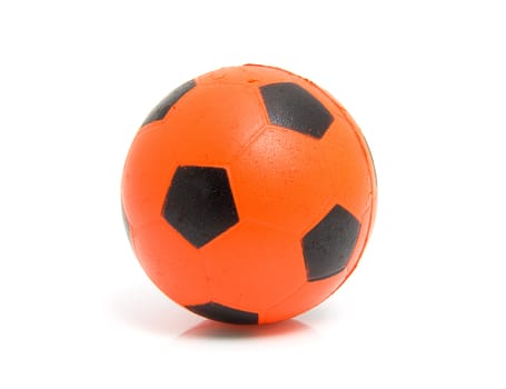 Orange soccer ball isolated on white background