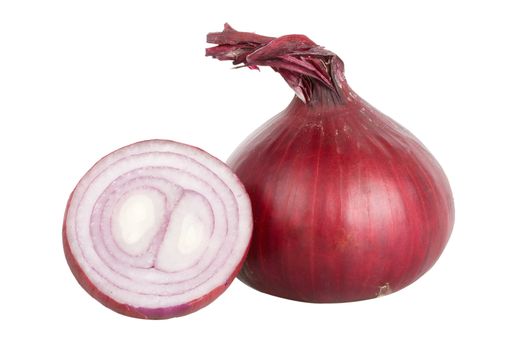 red onion full and peace, isolated on white