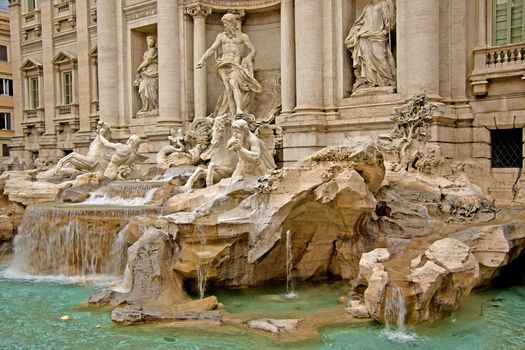 view of fountain piazza Di Trevi in Rome, Italy