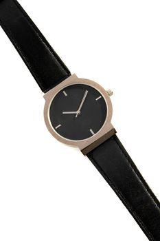 black watch in closeup over white background