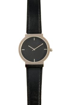 black watch in closeup over white background