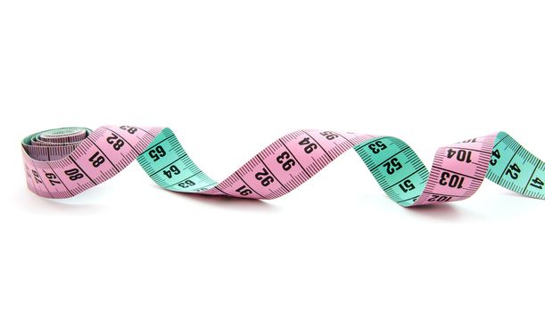 colorful measure tape isolated on white background