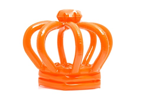 Orange blown up crown isolated on white background