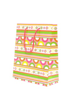 Colorful shopping bag isolated on white background