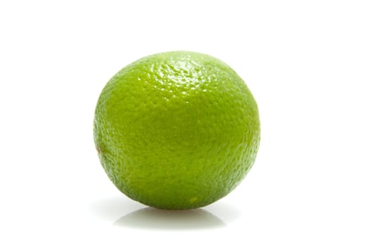Fresh green lime isolated on white background