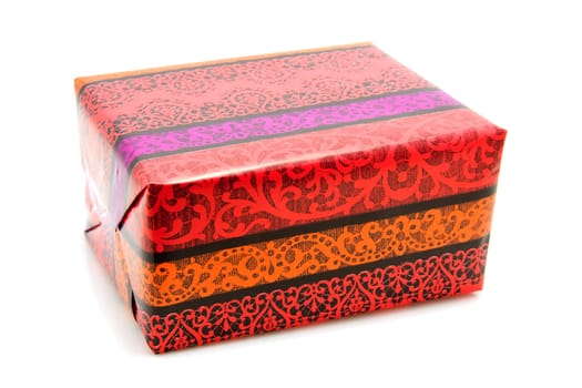 colorful birthday presents isolated on white background
