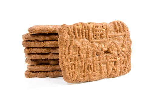 Dutch speculaas biscuit isolated on white background