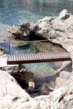 beautiful riffs rock stone sea ocean in summer vacation tropical