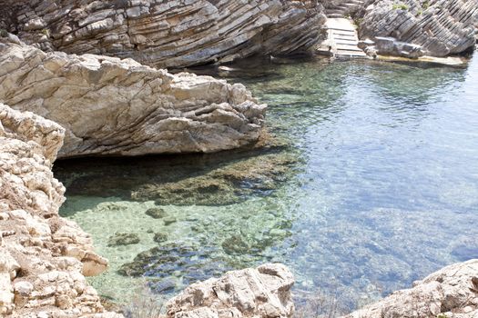 beautiful riffs rock stone sea ocean in summer vacation tropical