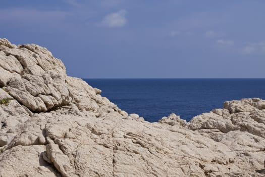 beautiful riffs rock stone sea ocean in summer vacation tropical