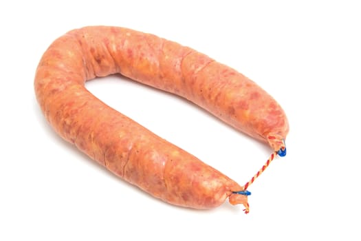Fresh sausage isolated on white background