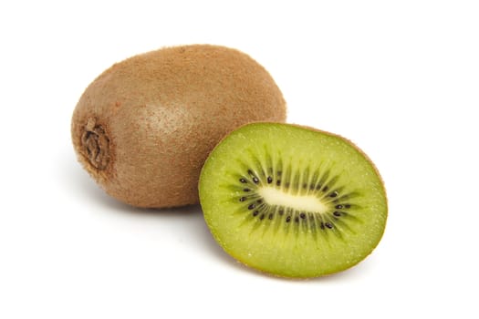 Fresh juicy kiwi fruits isolated on white background