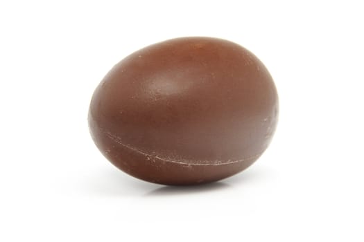 One chocolates easter egg isolated on white background