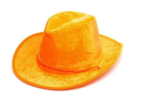 Orange western hat isolated on white background