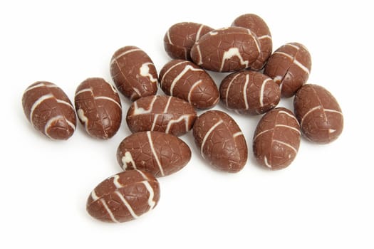 chocolate easter eggs isolated on white background