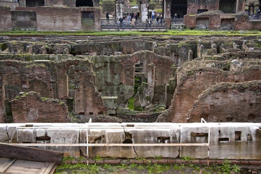 Inside view of the colosseum in Rome, Italy
