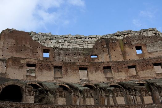 Inside view of the colosseum in Rome, Italy