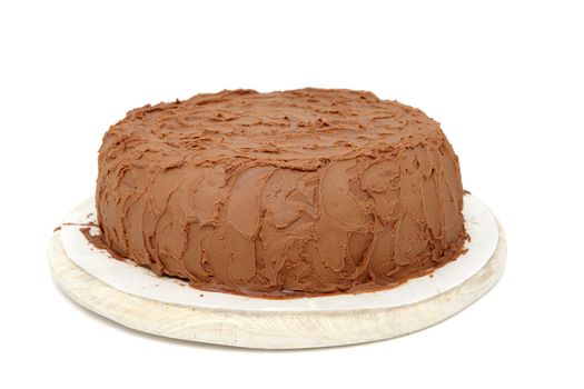 delicious chocolate cake isolated on white background