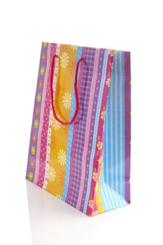 Colorful shopping bag isolated on white background