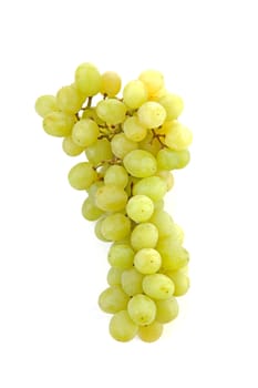 Bunch of white grapes over white background