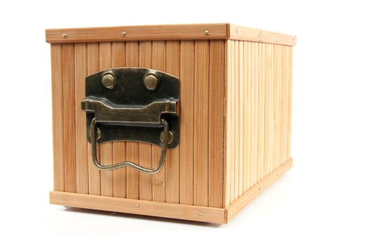 empty wooden box isolated on white background