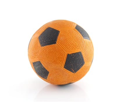 Dutch orange soccer ball isolated on white background