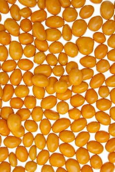 background of Orange peanuts over white background