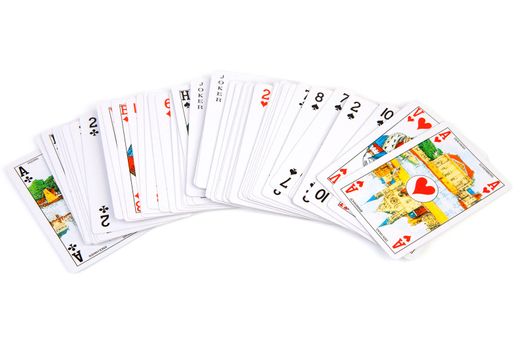 deck of cards isolated on white background