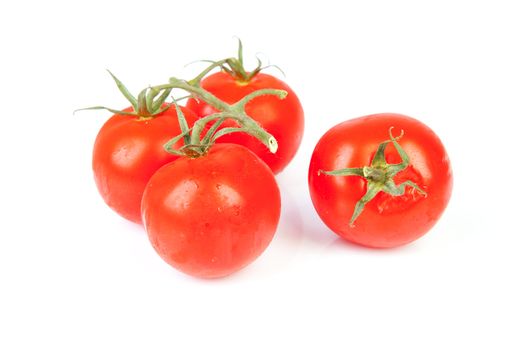 bunch fresh tomatoes isolated on white background