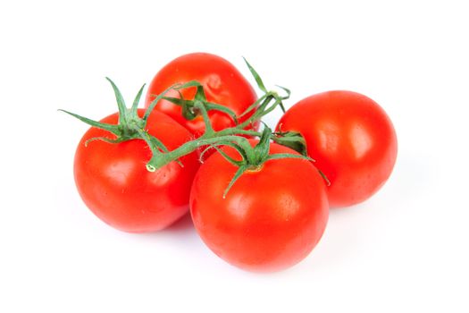 bunch fresh tomatoes isolated on white background