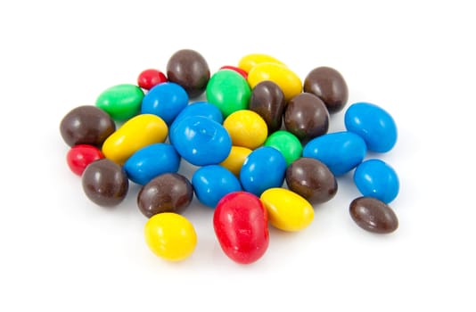 colorful chocolate candy isolated on white background
