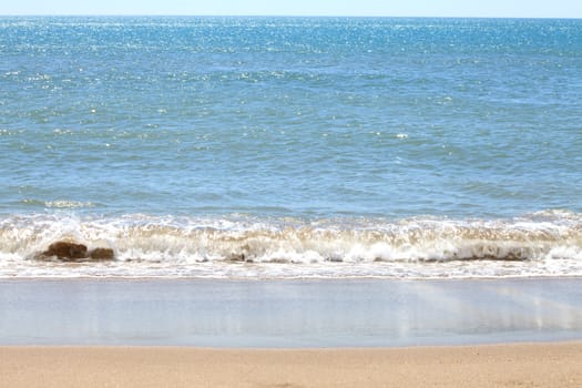 Coast line of the Mediterranean sea in summertime