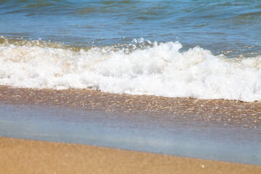 wave on the Mediterranean coast in closeup