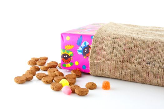 Typical Dutch celebration: Sinterklaas with surprises in bag and ginger nuts, ready for the kids in december