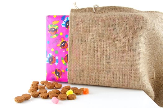 Typical Dutch celebration: Sinterklaas with surprises in bag and ginger nuts, ready for the kids in december