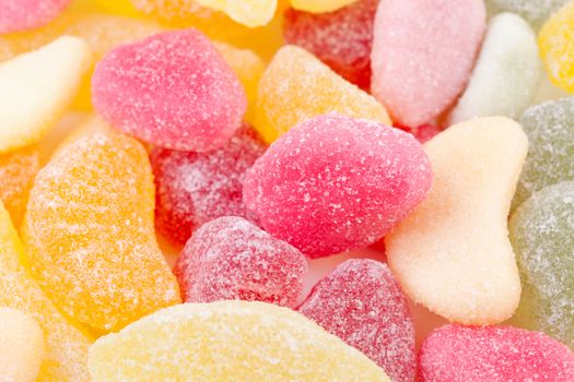 background of colorful sugar candy in closeup