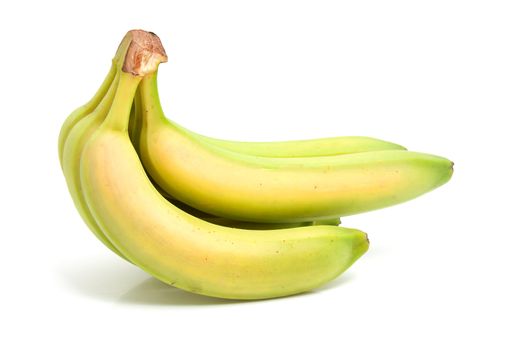 spray of fresh bananas isolated on white background