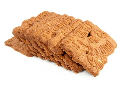Dutch speculaas biscuit cake isolated on white background