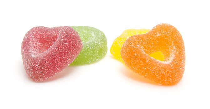 christmas candy with sugar over white background