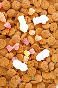 background of typical dutch sweets: pepernoten (ginger nuts) for a celebration at 5 december in the Netherlands