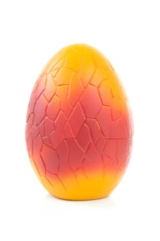 colorful plastic egg toy isolated on white background