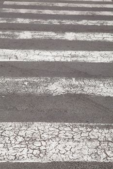 Zebra - pedestrian road in closeup