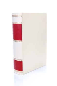 Isolated big white book met red stripes