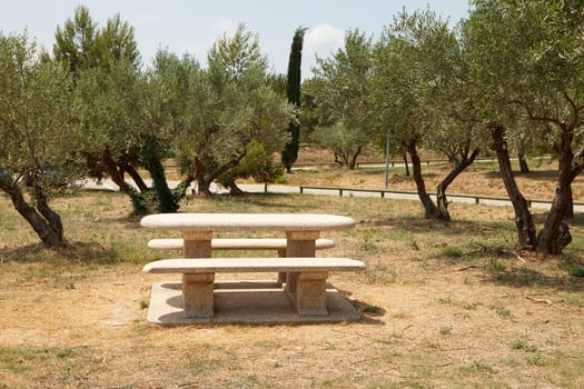 French picnic table in the nature