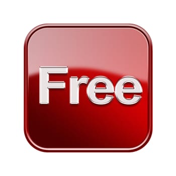 ree icon glossy red, isolated on white background