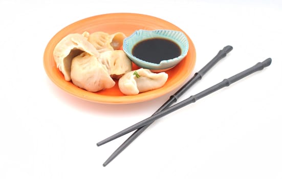 Fried or steamed Chinese food dumplings