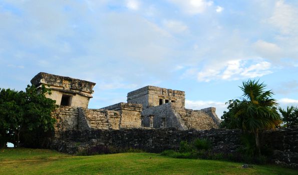 Ancient Mayan Temple named Pyramid El Castillo Temple in Tulum, Mexico
