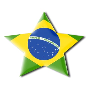 Brazilian button flag star shape - 3d made