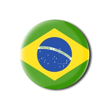 Brazil flag tridimensional spherical badge