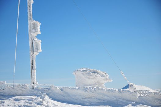 Frozen meteorological station.